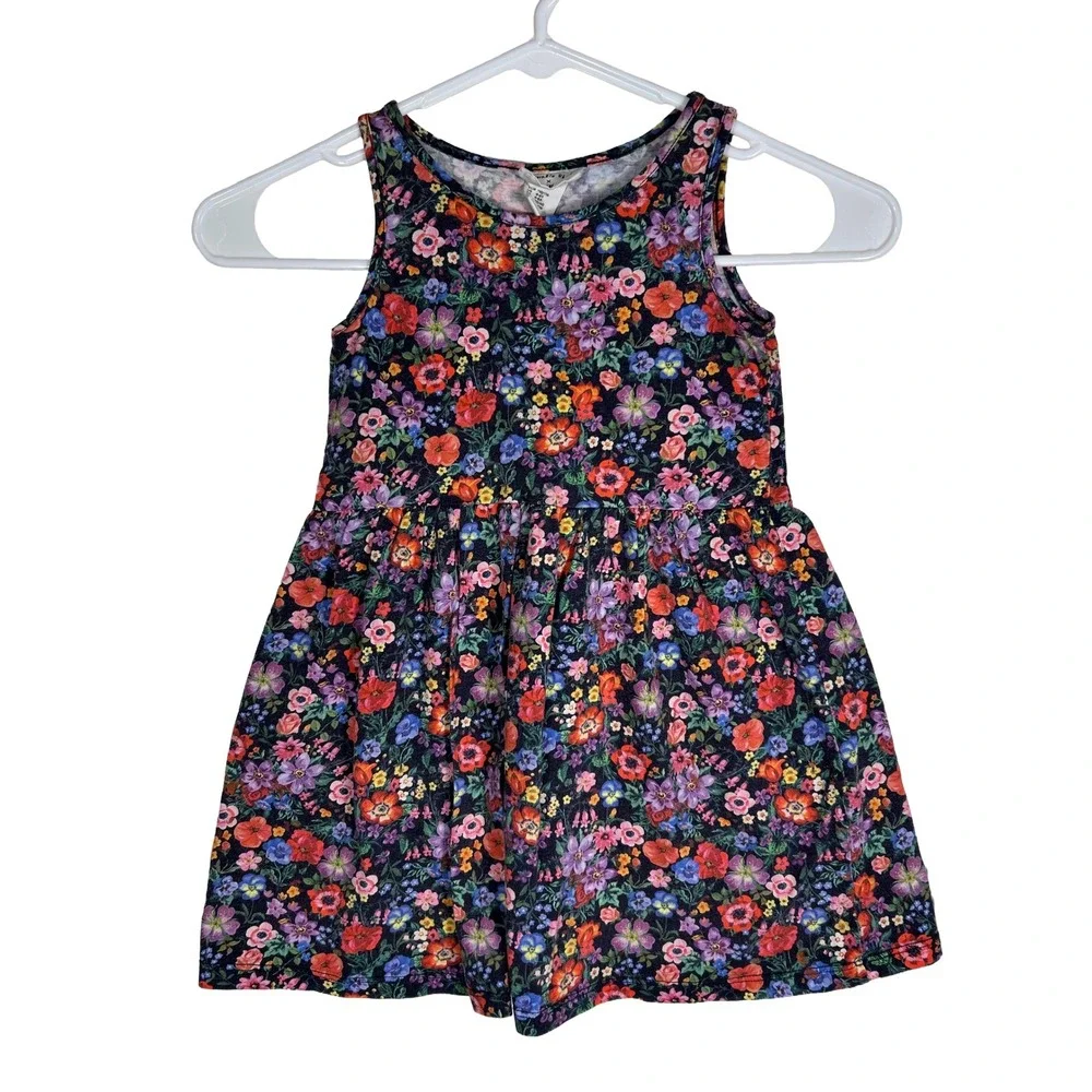 Nathalie Lete x H&M Kids Floral Sleeveless Jersey Skater Dress‎ Multicolor 4-6Y